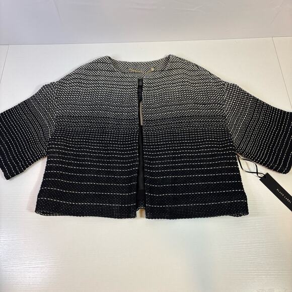 NWT Chico's Black and White Ombre Knit Bolero Jacket Size Medium CC0543 - Picture 3 of 9